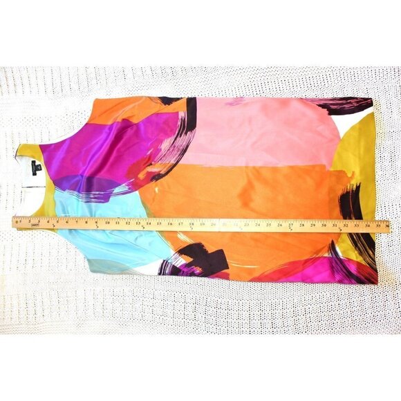NWT ANN TAYLOR Abstract Cocktail Modern Art Mini Satin Dress Size 6 Multicolor - Picture 5 of 13